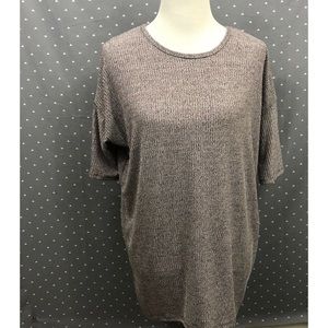 Lularoe Knit Top XS Short Sleeve Gray Metallic